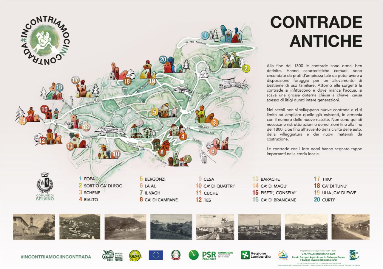 Mappa delle 8 contrade di Selvino
